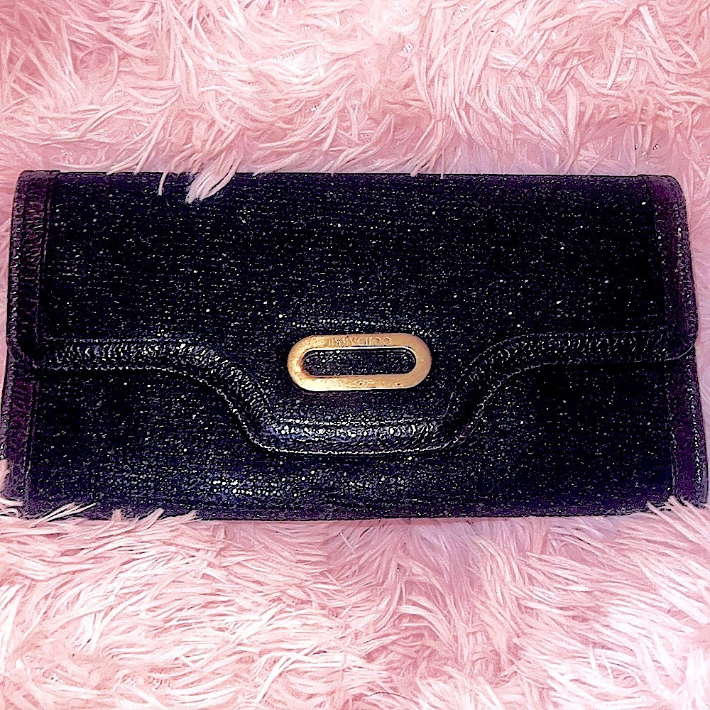 Sequin Black Jimmy Choo Clutch